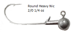 Round Head barb collar, 1/4 oz, 2/0 Nickle heavy hook, 25 pack